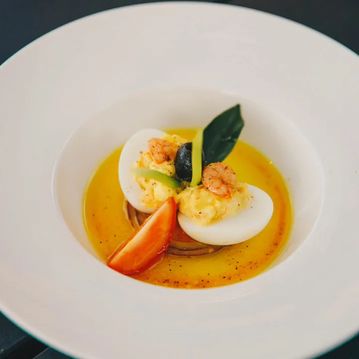 Stuffed eggs with shrimp mayo